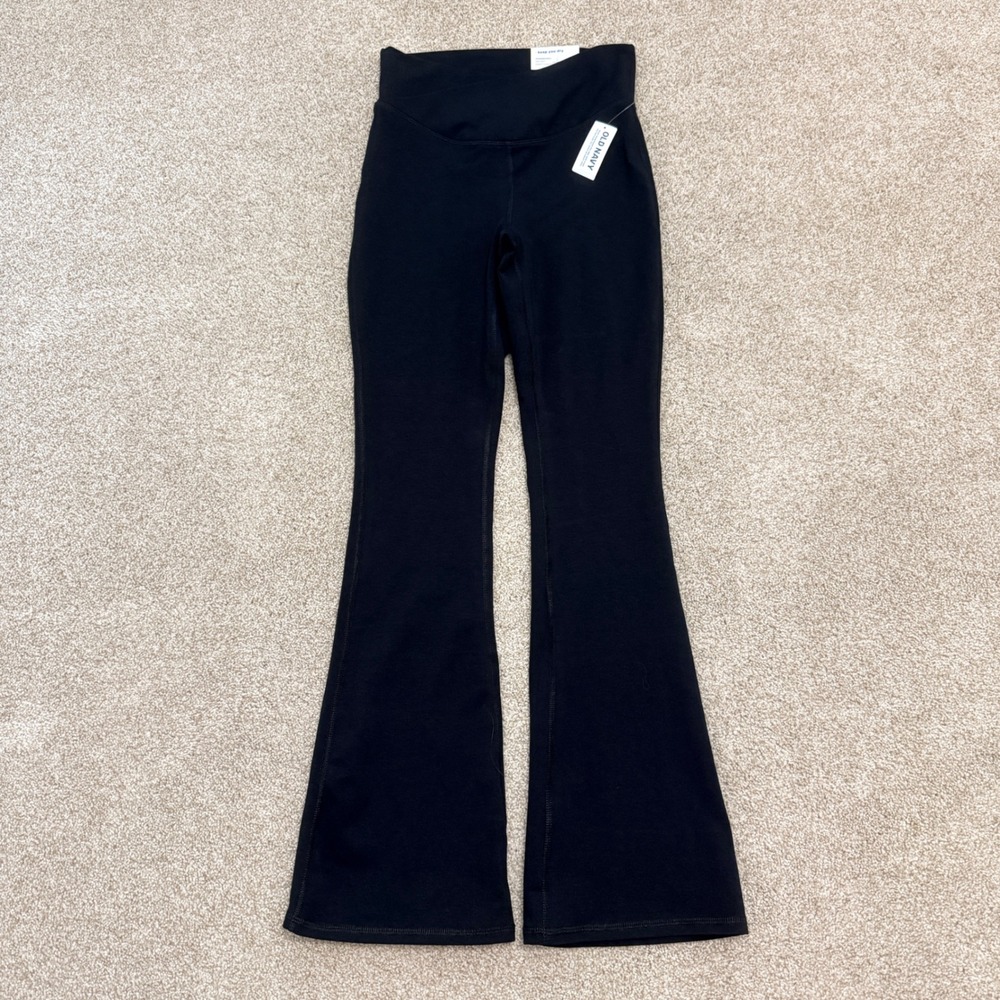 Old Navy PowerChill Flare Leggings Kids XL 14-16 Black High Rise Go-Dry Active